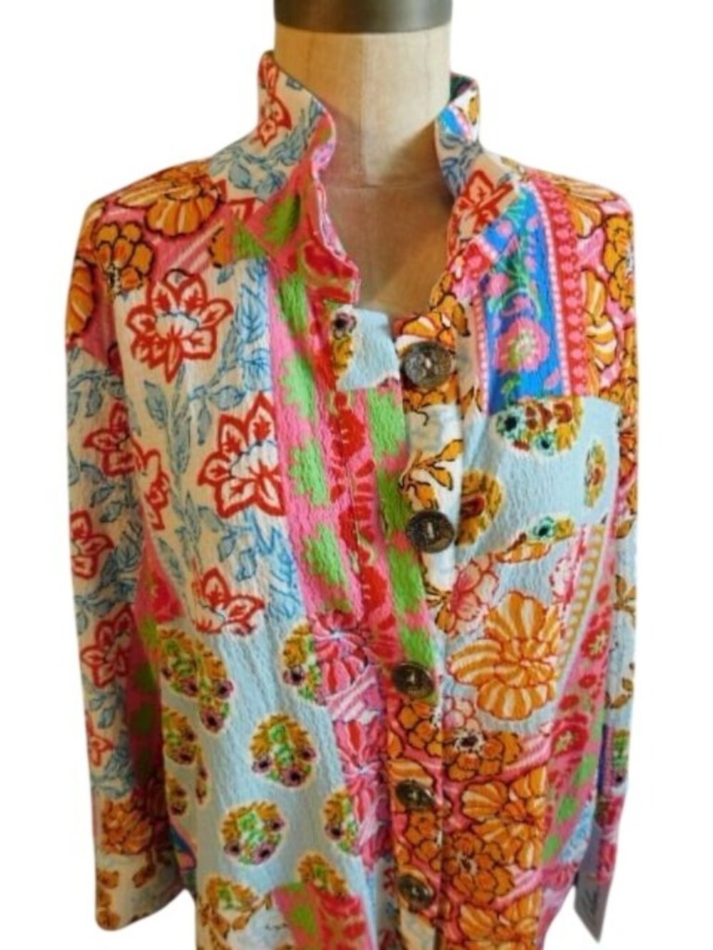 Calessa Size XL Boho Artsy Colorful Top Jacket NWT $69 - Picture 2 of 4